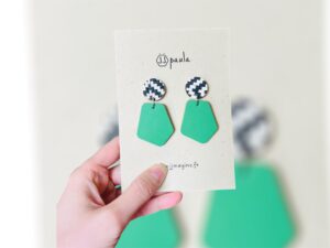 Boucles SUMMER cuir vert – Image 3