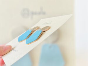 Boucles SUMMER cuir bleu – Image 3