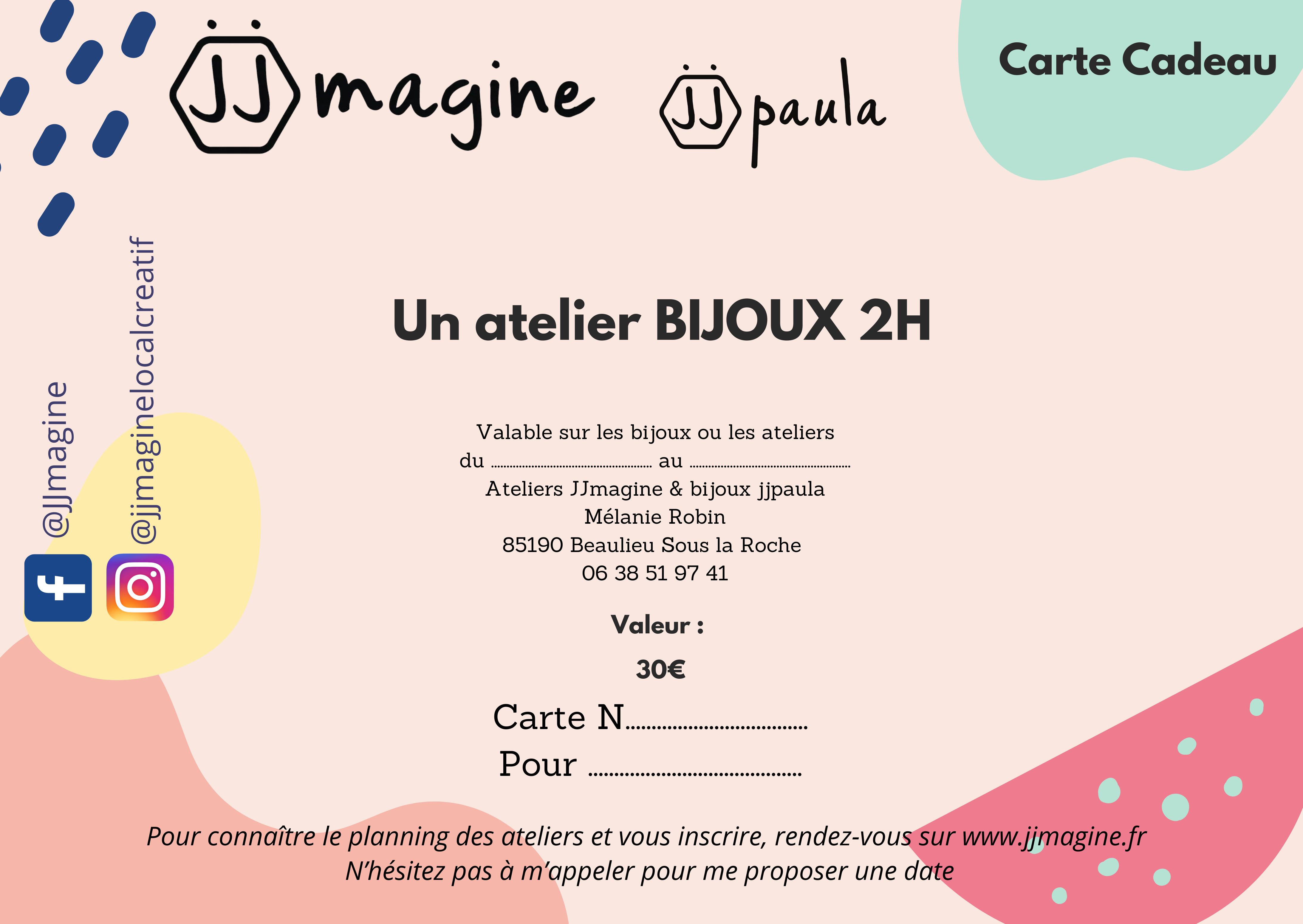CARTE CADEAU ATELIER BIJOUX